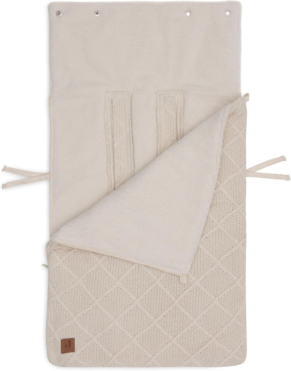 jollein check knit oatmeal footmuff for baby car seat group 0+ and pushchair for 3 point and 5 point harness knitting pattern and fleece lining jollein check knit oatmeal footmuff for baby car seat group 0+ and pushchair for 3 point and 5 point harness knitting pattern and fleece lining