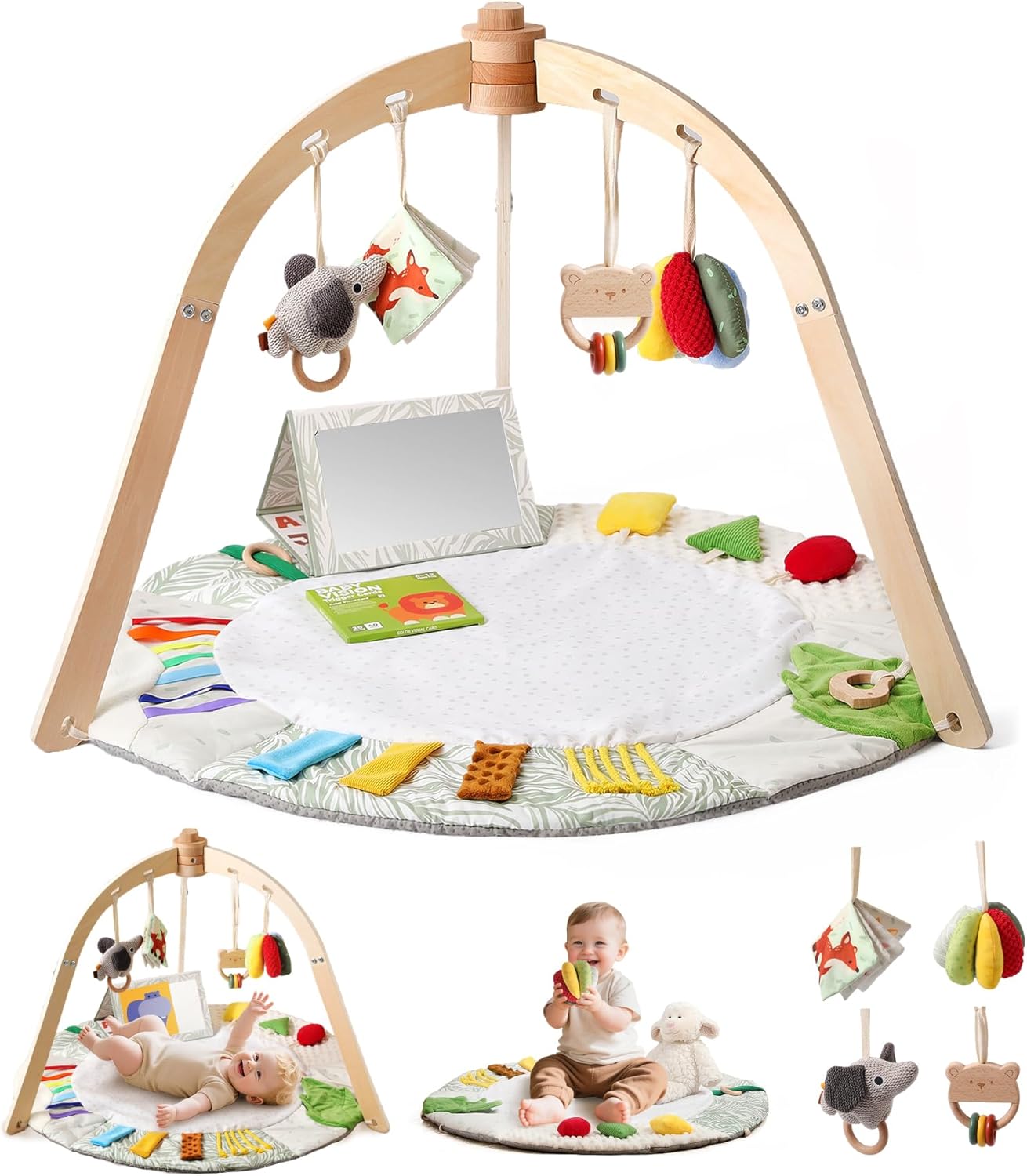 promise babe baby wooden play mat play arch wooden gym 6 interactive sensory toys for motor skills & sensory promotion suitable for newborns (0 12+ months) promise babe baby wooden play mat play arch wooden gym 6 interactive sensory toys for motor skills & sensory promotion suitable for newborns (0 12+ months)