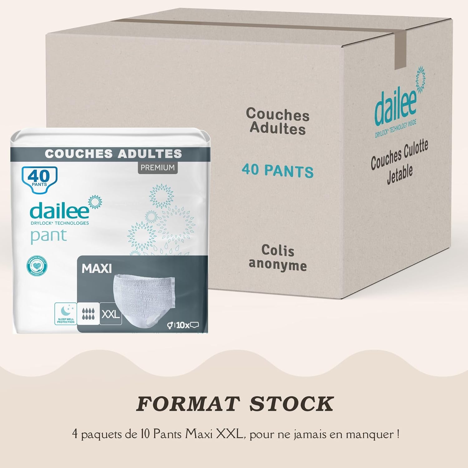 dailee pants maxi xxl 40x incontinence pants for men and women 4 pack of 10 adult nappies high absorbency pull up diapers, leak proof disposable protective briefs dailee pants maxi xxl 40x incontinence pants for men and women 4 pack of 10 adult nappies high absorbency pull up diapers, leak proof disposable protective briefs