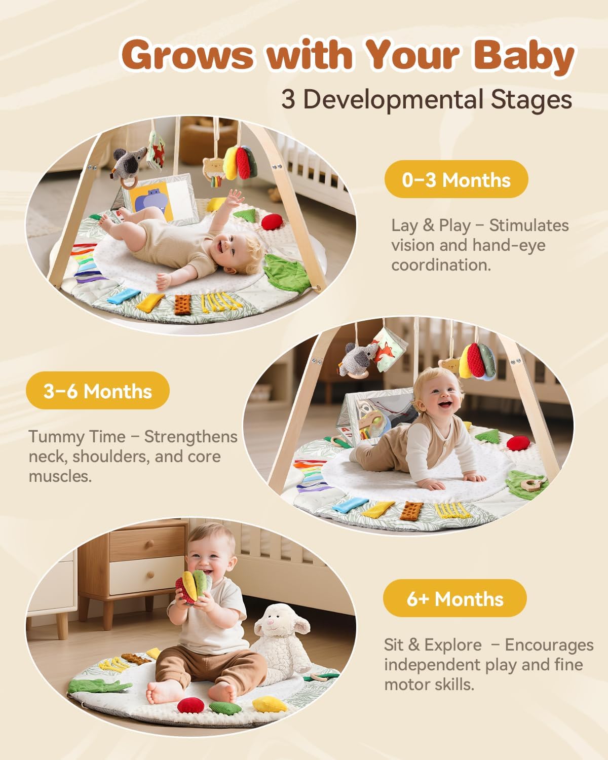 promise babe baby wooden play mat play arch wooden gym 6 interactive sensory toys for motor skills & sensory promotion suitable for newborns (0 12+ months) promise babe baby wooden play mat play arch wooden gym 6 interactive sensory toys for motor skills & sensory promotion suitable for newborns (0 12+ months)