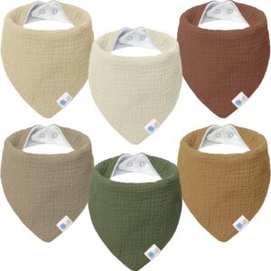 lulumoon bib baby triangular scarf baby muslin neckerchief for boys and girls (tal)