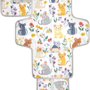 cartoon cute and colorful mice reusable diaper changing pad with tissue pocket travel changing pad for baby infant travel station kit cambiador de pa?ales para bebes