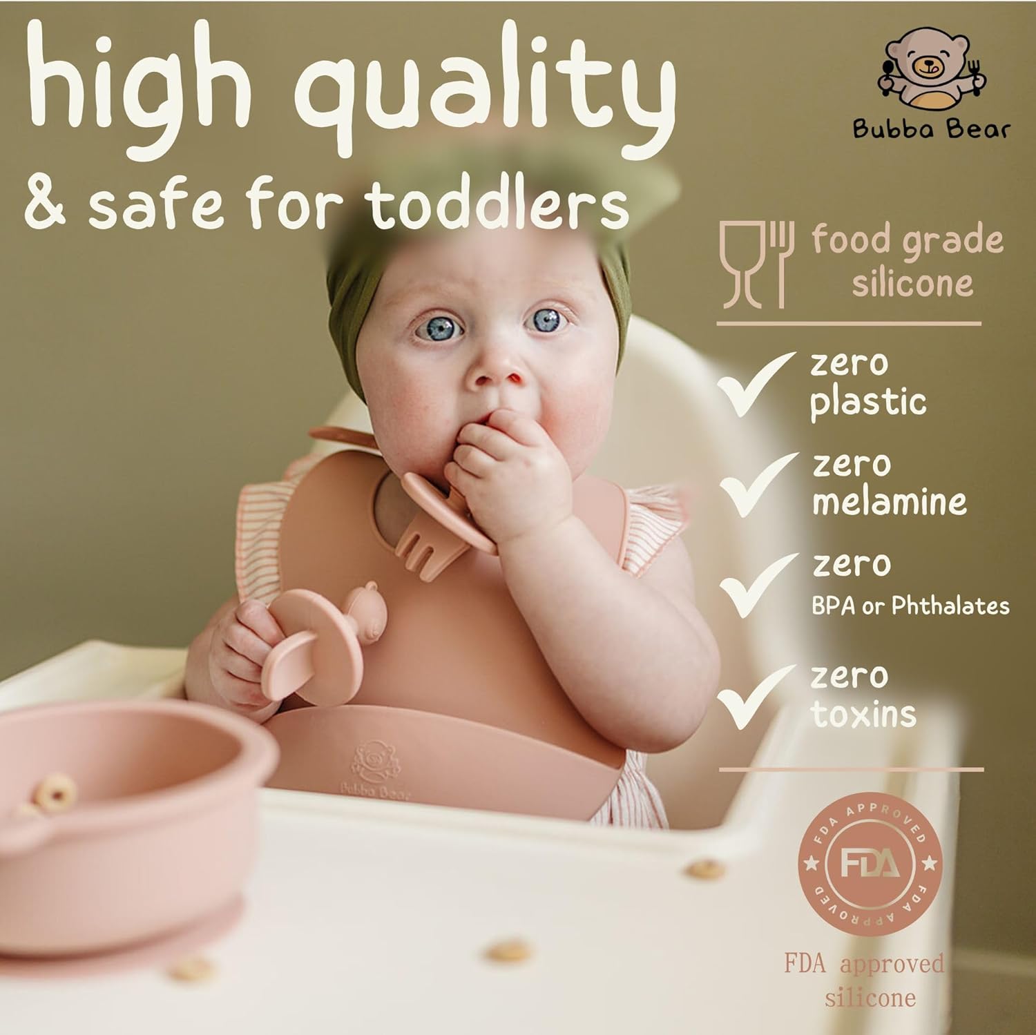 bubba bear silicone baby crockery set, non slip children's crockery set with suction cup, 11 pieces bpa free learning to eat cutlery sets with spoon, fork, bowl, bib, cup, drinking cup (dusty pink) bubba bear silicone baby crockery set, non slip children's crockery set with suction cup, 11 pieces bpa free learning to eat cutlery sets with spoon, fork, bowl, bib, cup, drinking cup (dusty pink)