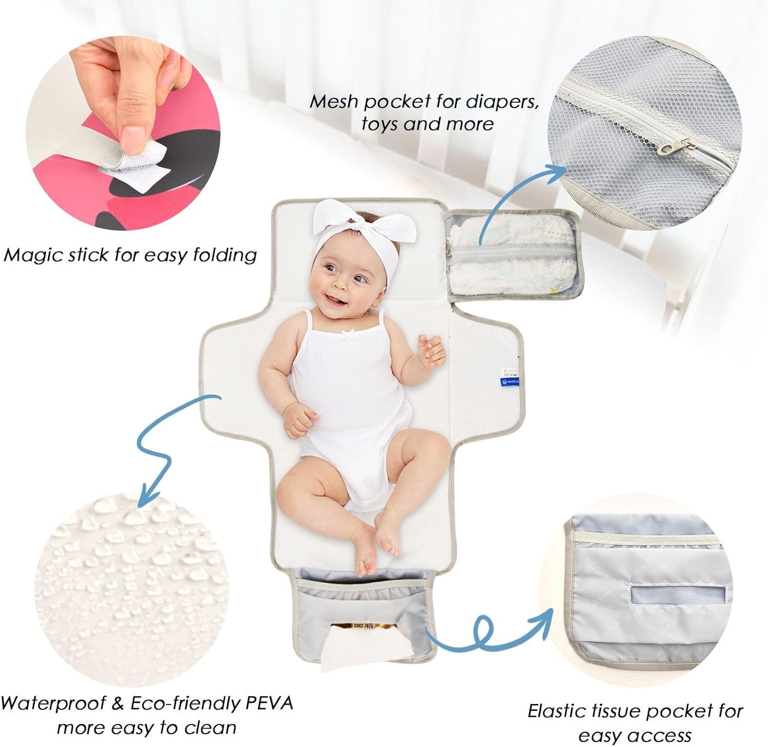 reusable portable changing pad with tissue pocket waterproof changing pad for baby infant travel station kit panda hotpink valentine reusable portable changing pad with tissue pocket waterproof changing pad for baby infant travel station kit panda hotpink valentine