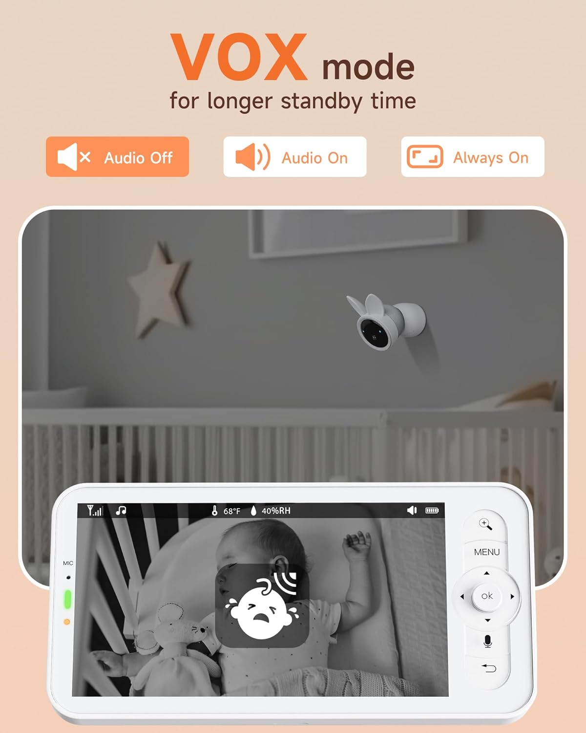 arenti 2.5k 5ghz wifi baby monitor with camera and night vision,5'' display,pan tilt,3350mah battery,2 way talk,6 color night light,long range,remote control arenti 2.5k 5ghz wifi baby monitor with camera and night vision,5'' display,pan tilt,3350mah battery,2 way talk,6 color night light,long range,remote control