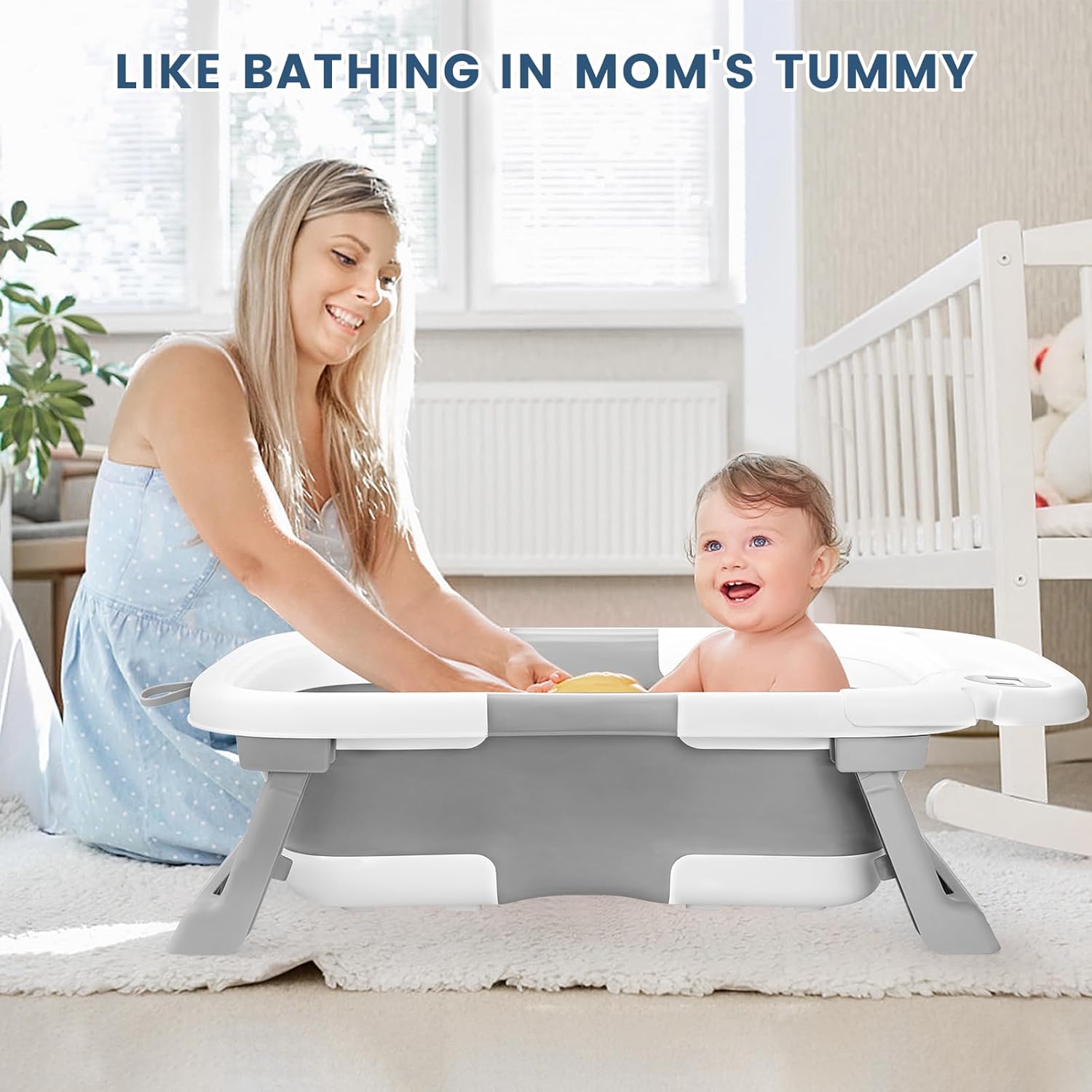 baby bathtub, newborns bath essentials, portable bath tub for infant 0 24 months,baby shower gifts with soft cushion,temperature sensor and tray baby bathtub, newborns bath essentials, portable bath tub for infant 0 24 months,baby shower gifts with soft cushion,temperature sensor and tray