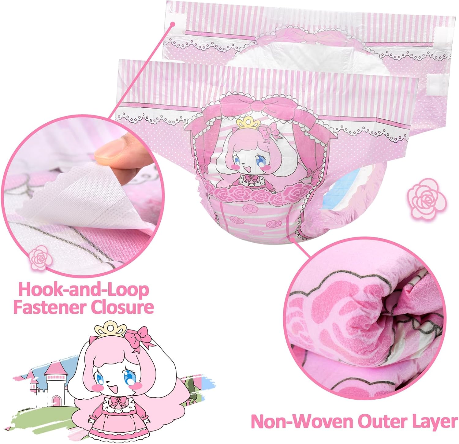 littleforbig adjustable hook and loop fastener closure adult printed cloth back diaper 10 pieces little beauty (medium 71 96 cm) littleforbig adjustable hook and loop fastener closure adult printed cloth back diaper 10 pieces little beauty (medium 71 96 cm)