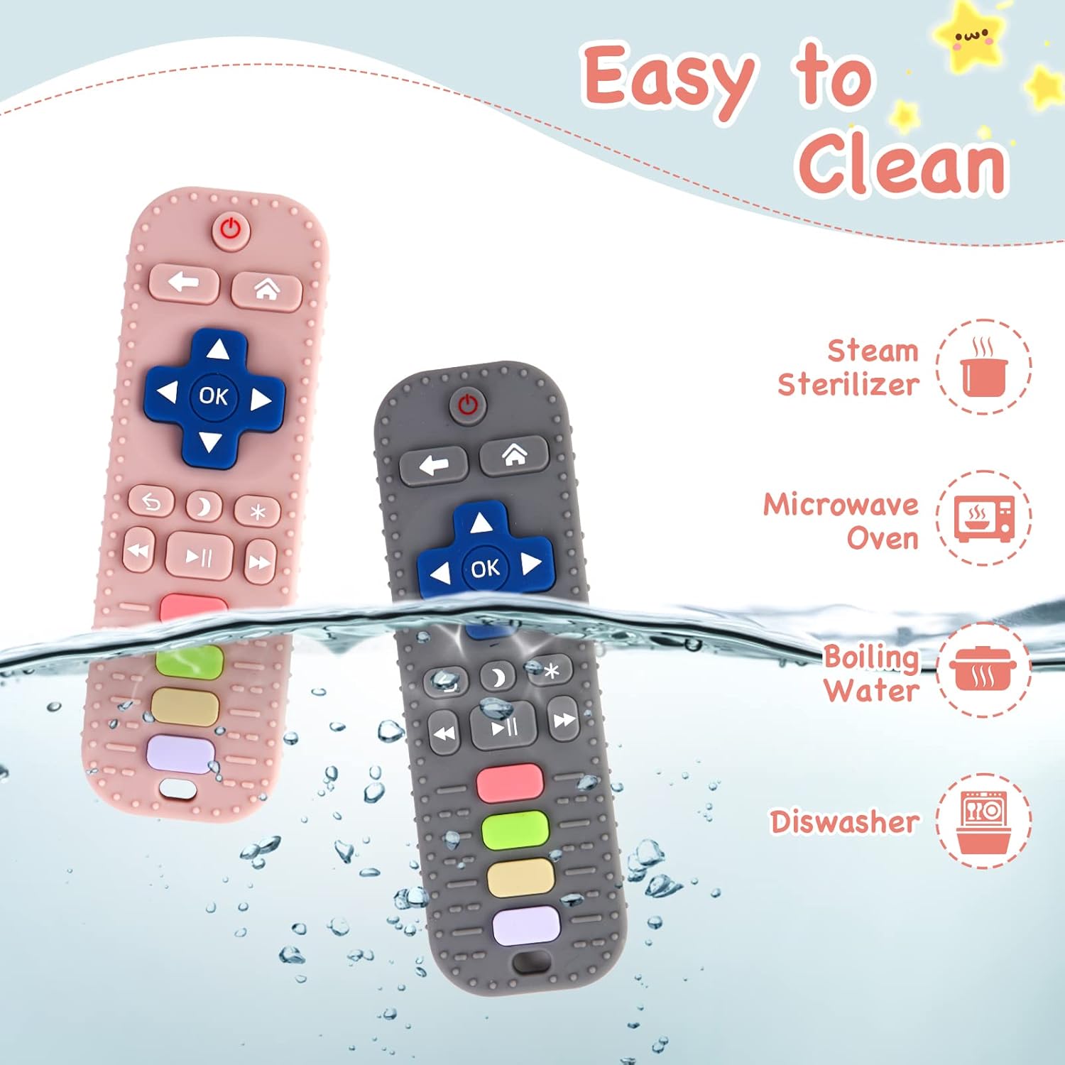 hooku 2 pieces silicone teething toys for babies 0 6 months, teething rings for babies 6 12 months, remote teether for baby, sensory toy for babies, baby chew toys, toddler, newborn, baby hooku 2 pieces silicone teething toys for babies 0 6 months, teething rings for babies 6 12 months, remote teether for baby, sensory toy for babies, baby chew toys, toddler, newborn, baby