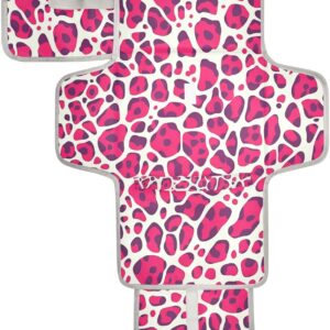 chinese leopard skin print deeppink reusable changing pad with tissue pocket portable changing pad for baby infant travel station kit cambiador de pa?ales para bebes