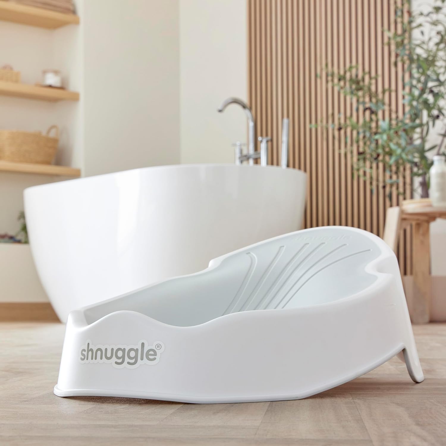 shnuggle | newborn baby bath support | ergonomic soft touch seat | lightweight non slip base | hygienic & compact | perfect for babies up to 6 months / 9 kg | white & grey shnuggle | newborn baby bath support | ergonomic soft touch seat | lightweight non slip base | hygienic & compact | perfect for babies up to 6 months / 9 kg | white & grey