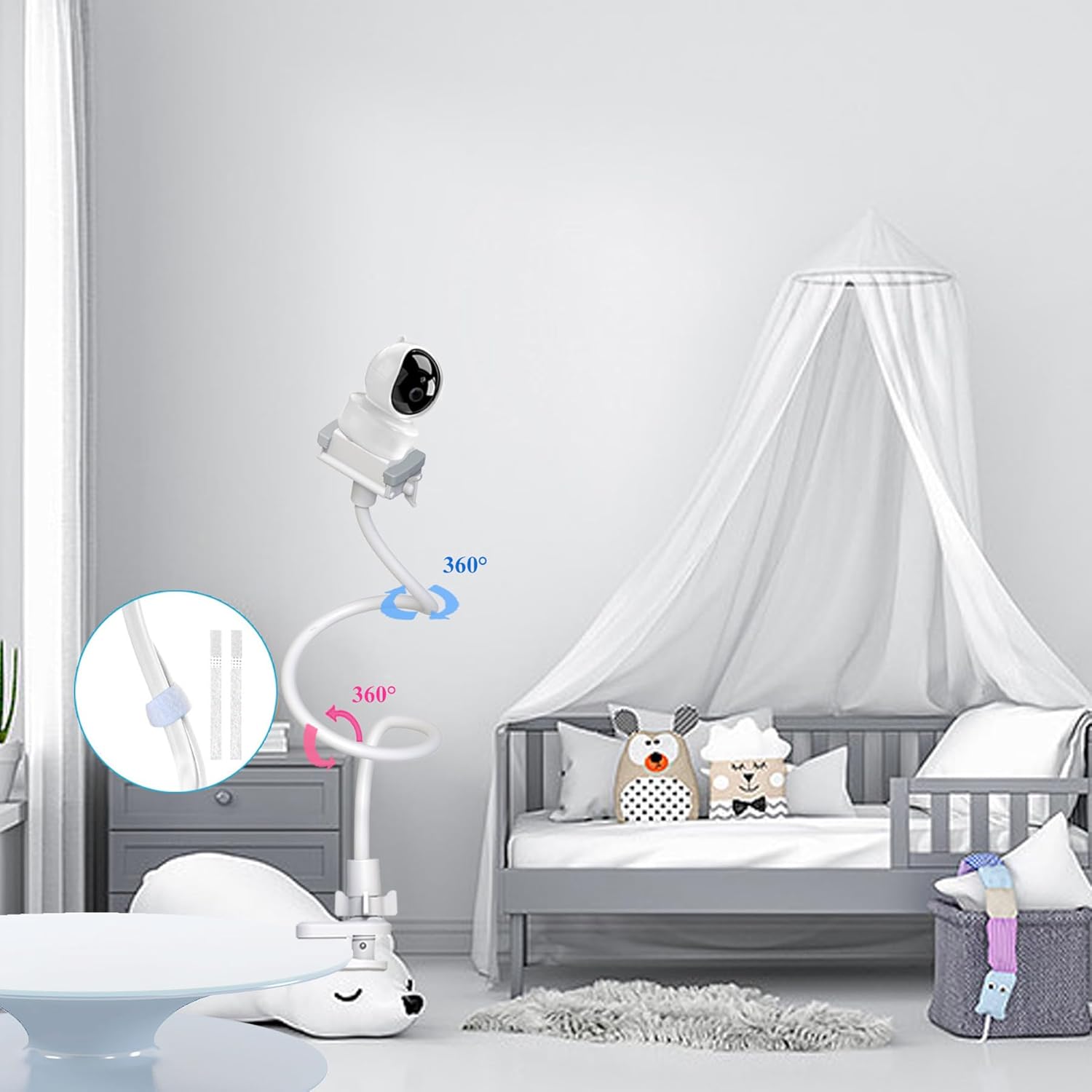 baby camera holder baby monitor mount stand compatible with hellobaby/blemil/jeeber/nooie/momcozy/ghb/boifun/motorola/bt/dr.care/adjustable flexible monitor stand baby for most 1/4" camera baby camera holder baby monitor mount stand compatible with hellobaby/blemil/jeeber/nooie/momcozy/ghb/boifun/motorola/bt/dr.care/adjustable flexible monitor stand baby for most 1/4" camera