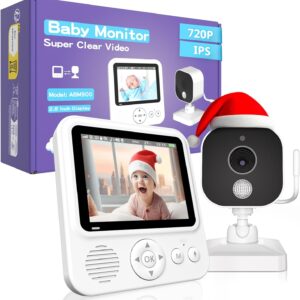 obvhnua baby monitor with camera 720p ips video baby monitor with camera and night vision 2.8'' vox mode digital zoom 2 way audio feeding alarm temperature sensor for parents