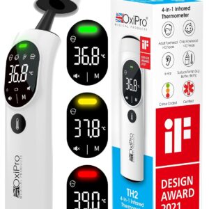 th2 thermometer nhs supplier german sensor if award winner ce approved in ear, forehead, non touch & baby modes infrared thermometer for newborn, baby, kids, children & adults