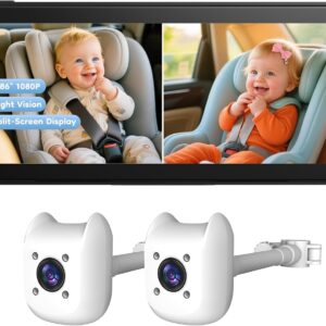 elecrow 2 kids baby car camera with 1080p video out put, car camera for baby with 150° view & 940mn night vision perfect rear facing monitor gift for parents