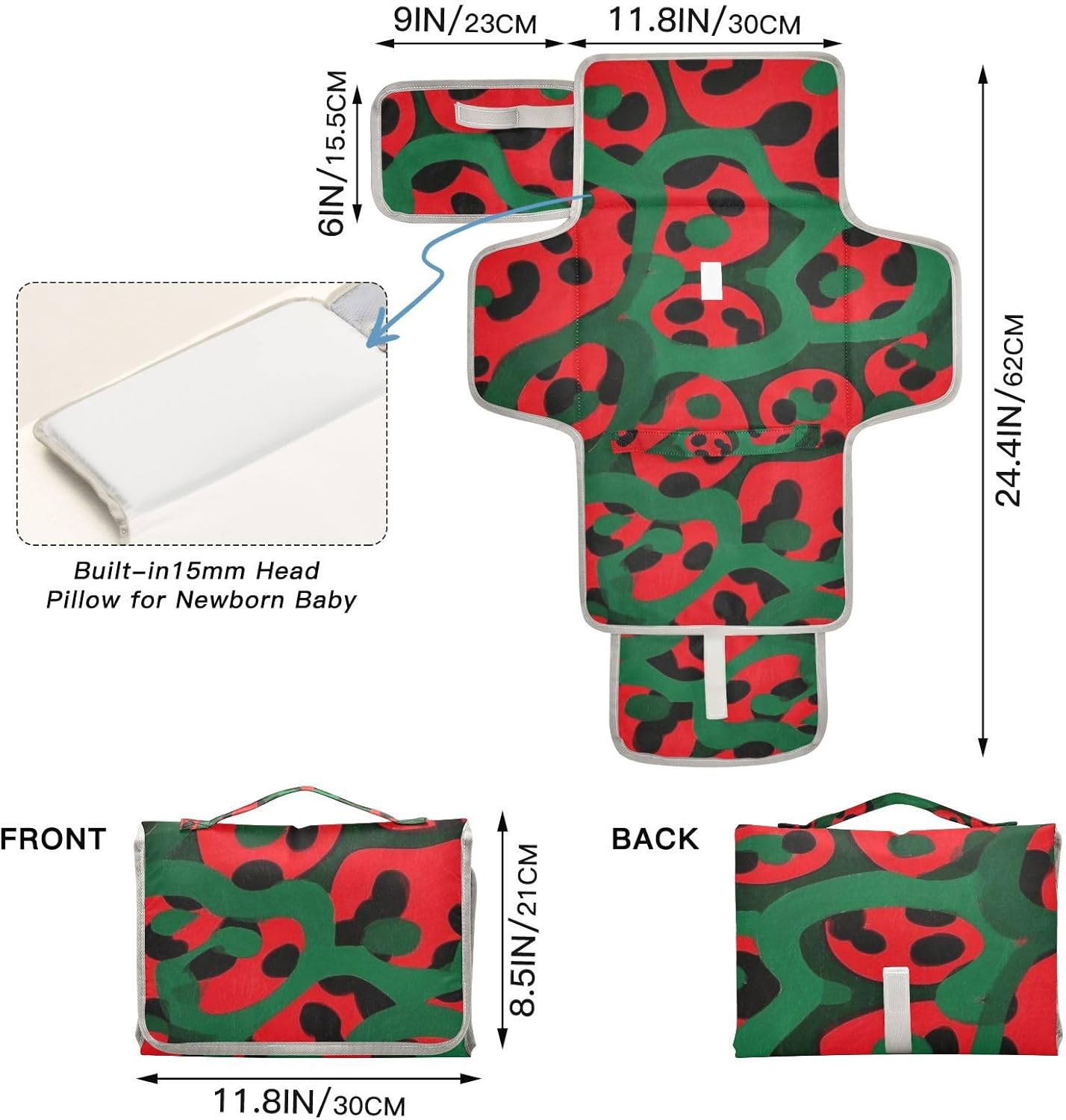 red and green leopard print reusable changing pads for baby with tissue pocket baby portable changing pad infant travel station kit cambiador de pa?ales para bebes red and green leopard print reusable changing pads for baby with tissue pocket baby portable changing pad infant travel station kit cambiador de pa?ales para bebes