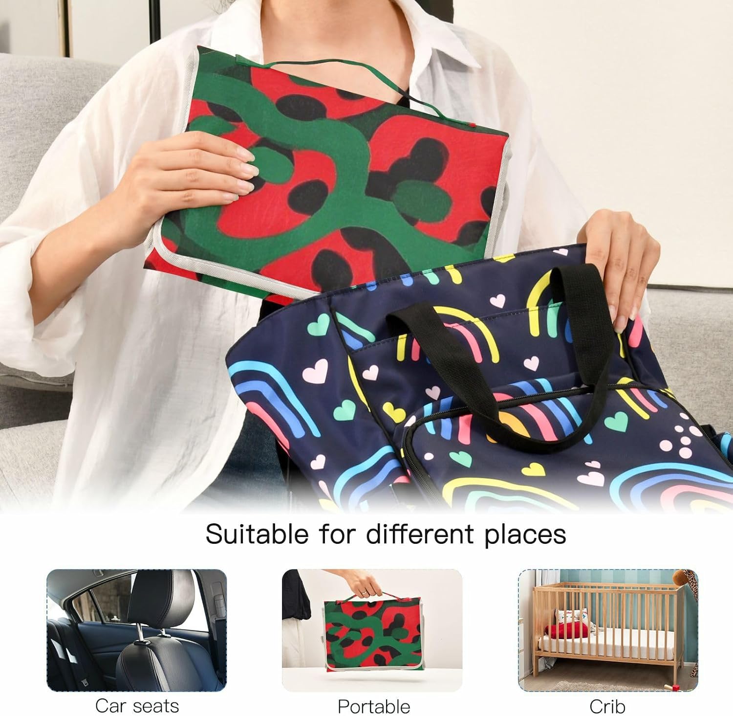 red and green leopard print reusable changing pads for baby with tissue pocket baby portable changing pad infant travel station kit cambiador de pa?ales para bebes red and green leopard print reusable changing pads for baby with tissue pocket baby portable changing pad infant travel station kit cambiador de pa?ales para bebes