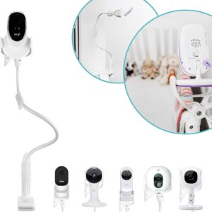 flexi twist | universal baby monitor holder | secure with straps & clamp to furniture | no drilling required | flexible baby camera mount | baby monitor shelf parent