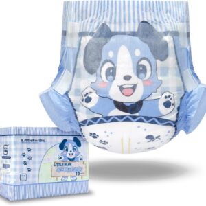 littleforbig adjustable hook and loop fastener closure adult printed cloth back diaper 10 pieces little blue babyfur (large 91 121 cm)