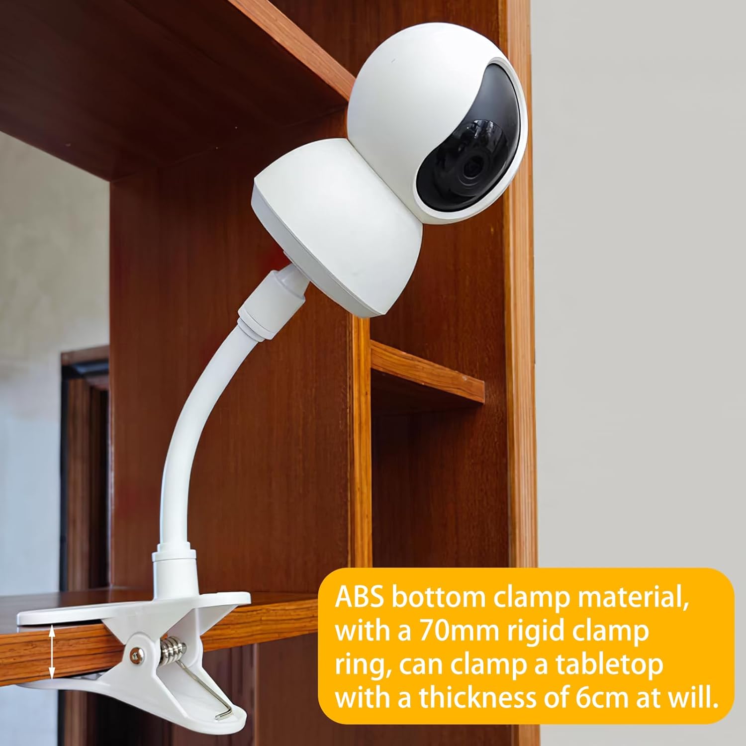 baby camera holder, baby monitor holder, universal monitor holder, flexible clip camera mount with 1/4 inch screw security for spaceview s/spaceview pro baby monitor, children's room, baby bed (white) baby camera holder, baby monitor holder, universal monitor holder, flexible clip camera mount with 1/4 inch screw security for spaceview s/spaceview pro baby monitor, children's room, baby bed (white)