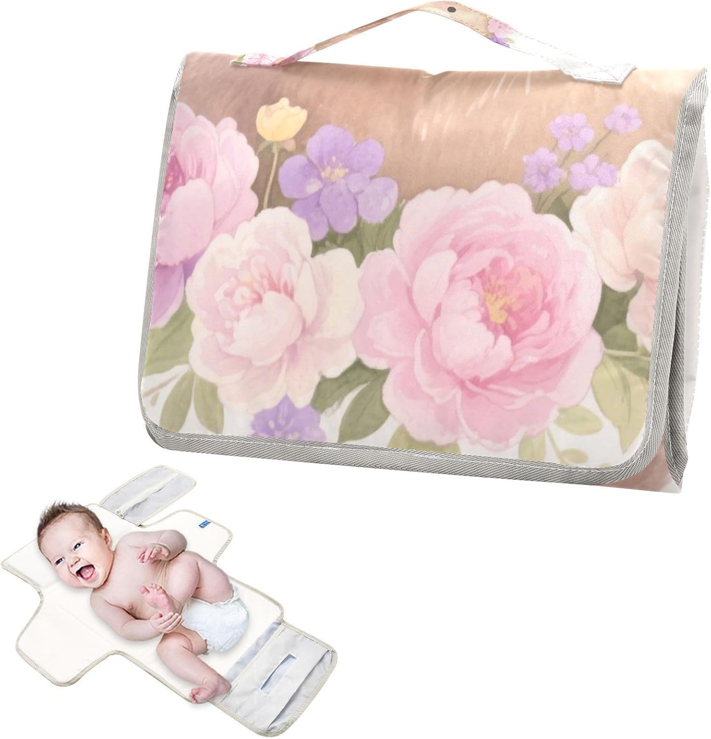 reusable changing pad portable with tissue pocket travel changing pad for baby infant travel station kit flowers peach bear cartoon reusable changing pad portable with tissue pocket travel changing pad for baby infant travel station kit flowers peach bear cartoon