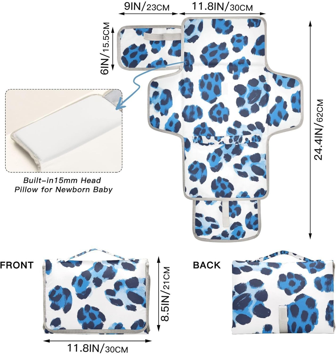 blue black leopard print reusable diaper pad changing mat with tissue pocket waterproof changing pad for baby infant travel station kit cambiadores de pa?ales para bebes blue black leopard print reusable diaper pad changing mat with tissue pocket waterproof changing pad for baby infant travel station kit cambiadores de pa?ales para bebes