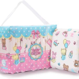 littleforbig adult printed diaper 10 pieces baby cuties (x large 121 142 cm)