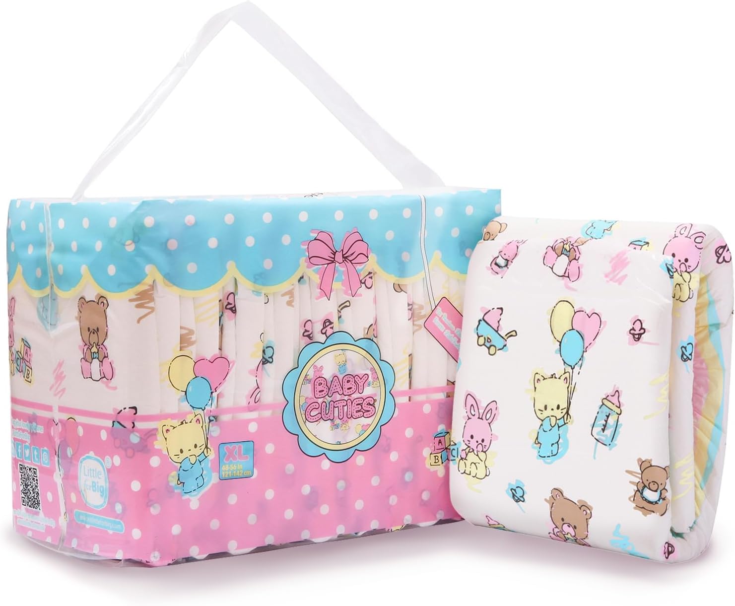 littleforbig adult printed diaper 10 pieces baby cuties (x large 121 142 cm) littleforbig adult printed diaper 10 pieces baby cuties (x large 121 142 cm)