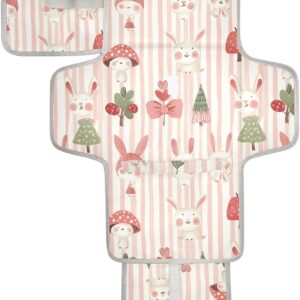 childish bunny blush color stripe reusable diaper change pad with tissue pocket portable changing pad for baby infant travel station kit cambiador de pa?ales para bebes