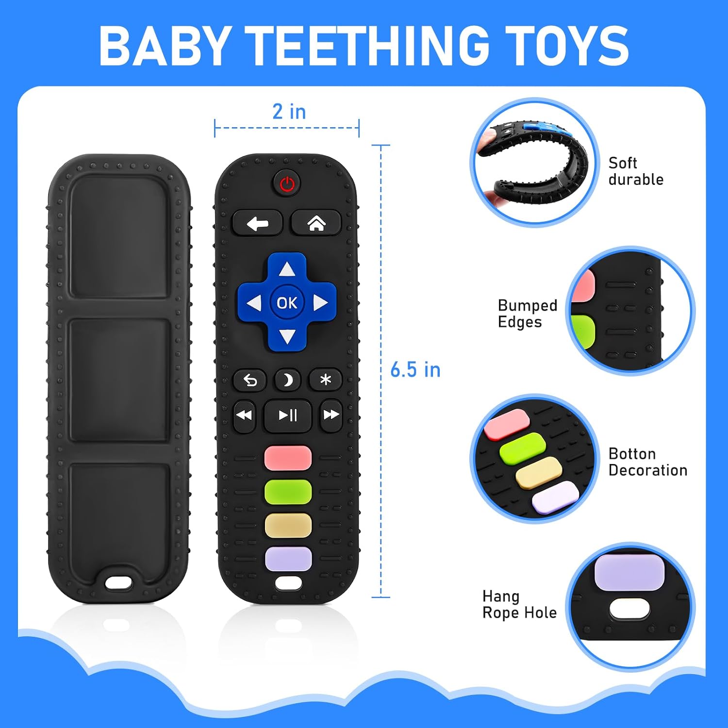 vomii teething rings toy for baby 3 6 12 18 months, 100% silicone baby remote control teething aid for 3 6 9 months toddler boys girls, bath toy, teething toy, bpa free & no electronics vomii teething rings toy for baby 3 6 12 18 months, 100% silicone baby remote control teething aid for 3 6 9 months toddler boys girls, bath toy, teething toy, bpa free & no electronics