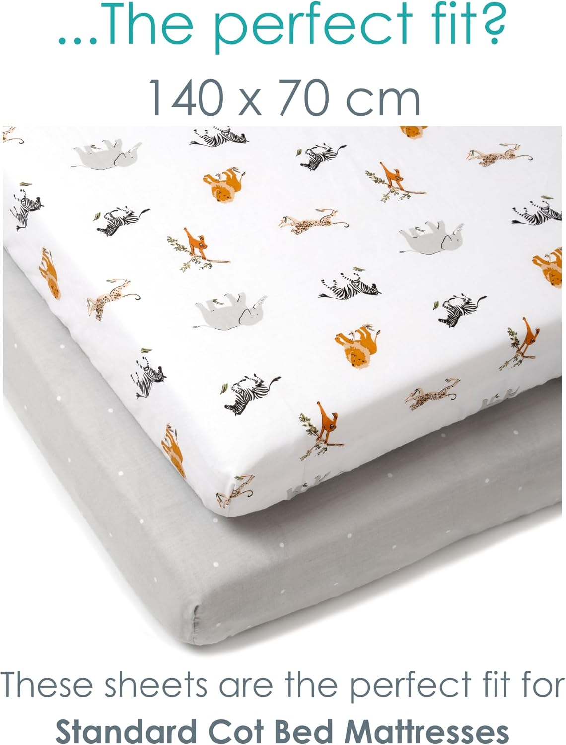 clair de lune jungle dream 2 pack fitted cot bed sheets 140 x 70 cm clair de lune jungle dream 2 pack fitted cot bed sheets 140 x 70 cm