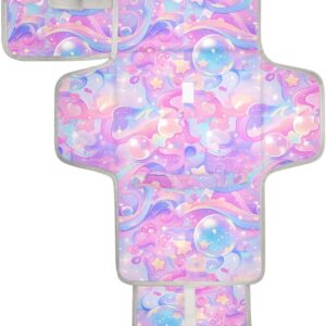 colorful cartoon bubble stars reusable baby changing mat with tissue bag changing mat for changing table travel station kit cambiador de pa?ales para bebes