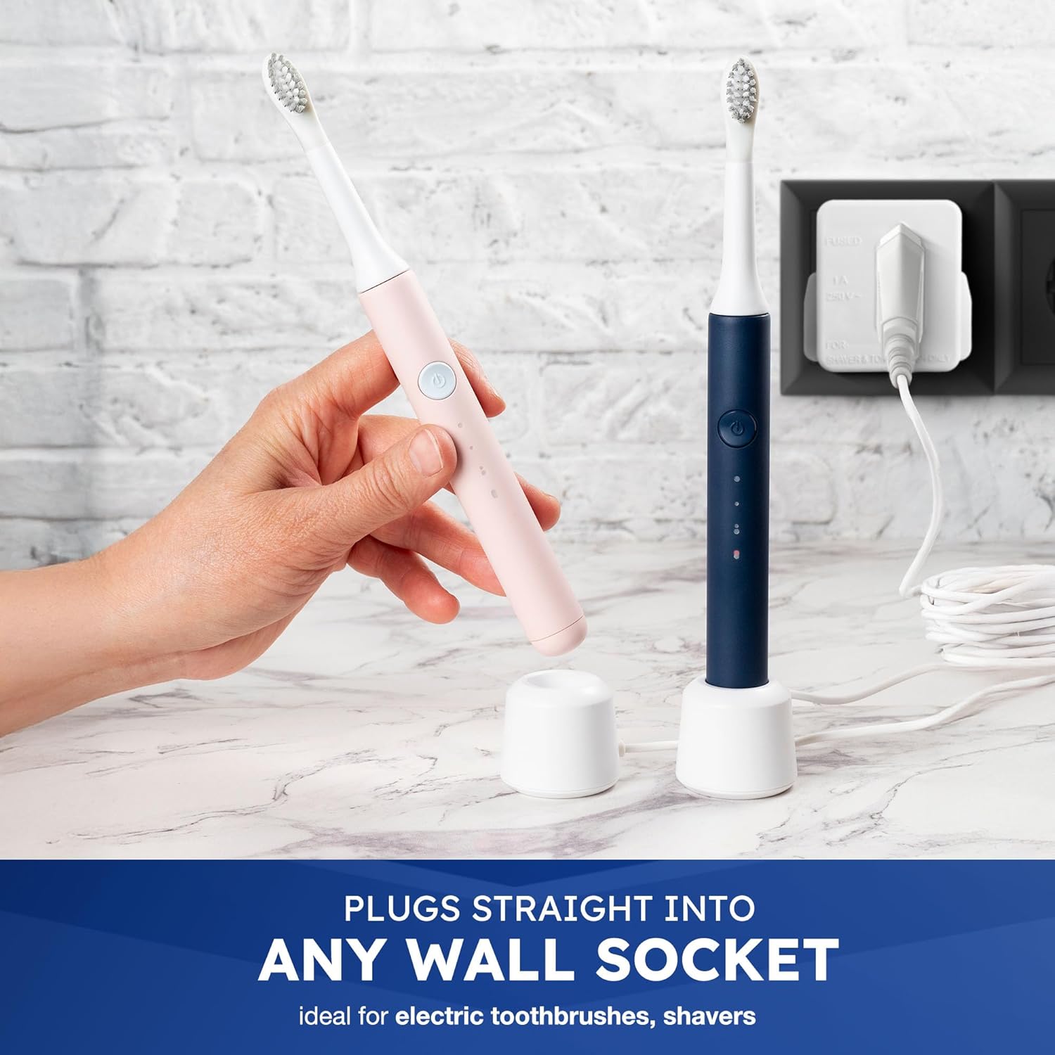 desiretech uk shaver adaptor plug fused 1a 250v 2 pin to 3 pin converter ce certified plug for electric shaver & toothbrush compact, heat resistant, safe uk bathroom socket adaptor white desiretech uk shaver adaptor plug fused 1a 250v 2 pin to 3 pin converter ce certified plug for electric shaver & toothbrush compact, heat resistant, safe uk bathroom socket adaptor white