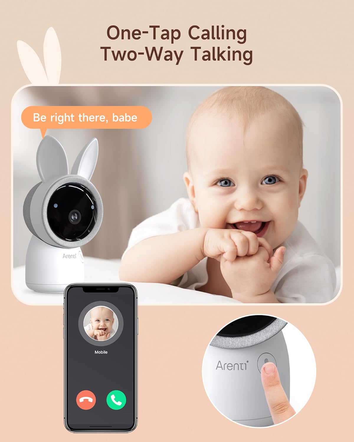 arenti 2.5k 5ghz wifi baby monitor with camera and night vision,5'' display,pan tilt,3350mah battery,2 way talk,6 color night light,long range,remote control arenti 2.5k 5ghz wifi baby monitor with camera and night vision,5'' display,pan tilt,3350mah battery,2 way talk,6 color night light,long range,remote control