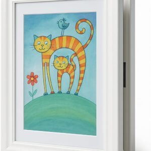 kid's artwork frame a4 | 3d frame with magnetic front opening and storage for 100 sheets | display &; preserve your children’s creations | gift for parents & grandparents