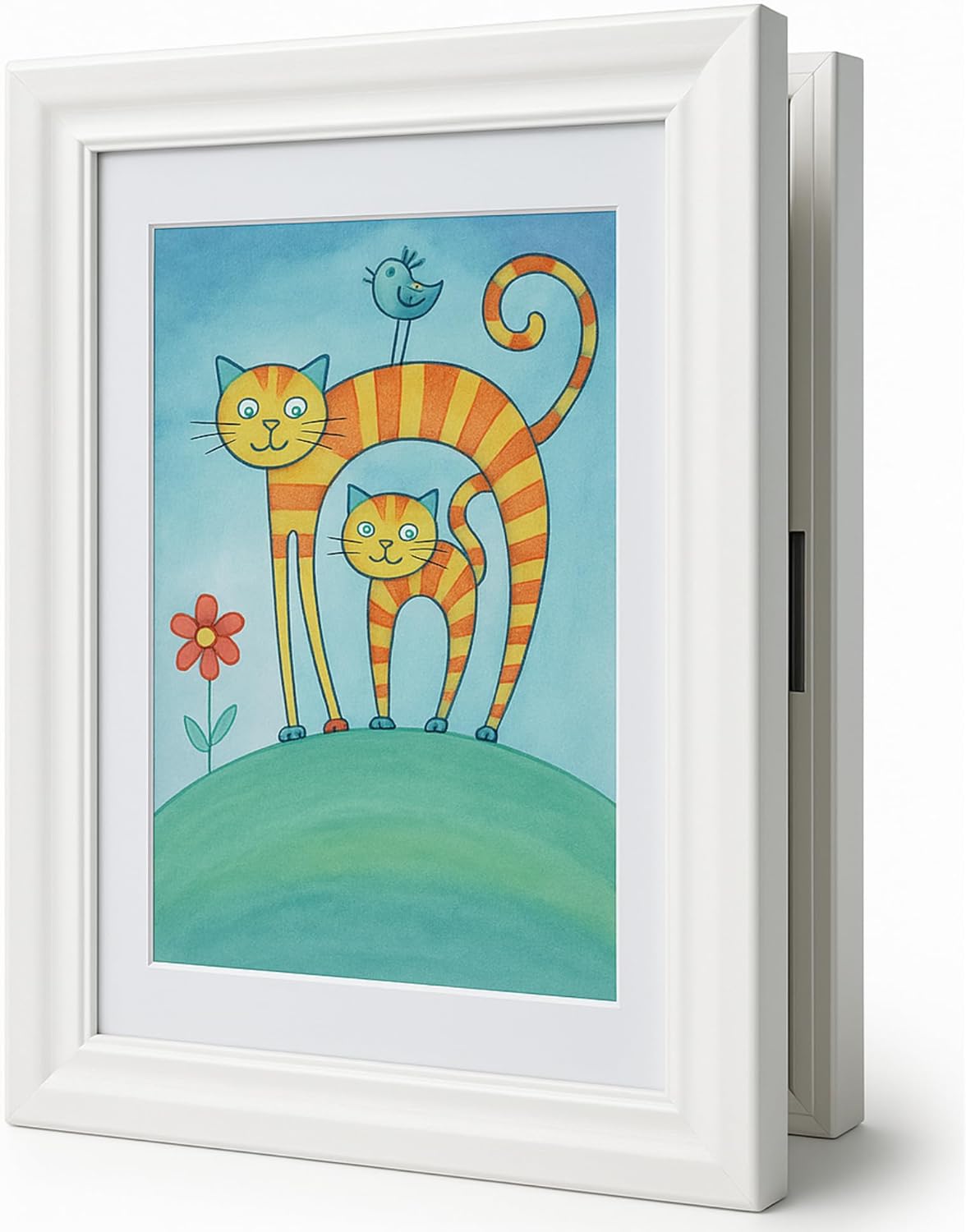 kid's artwork frame a4 | 3d frame with magnetic front opening and storage for 100 sheets | display &; preserve your children’s creations | gift for parents & grandparents kid's artwork frame a4 | 3d frame with magnetic front opening and storage for 100 sheets | display &; preserve your children’s creations | gift for parents & grandparents