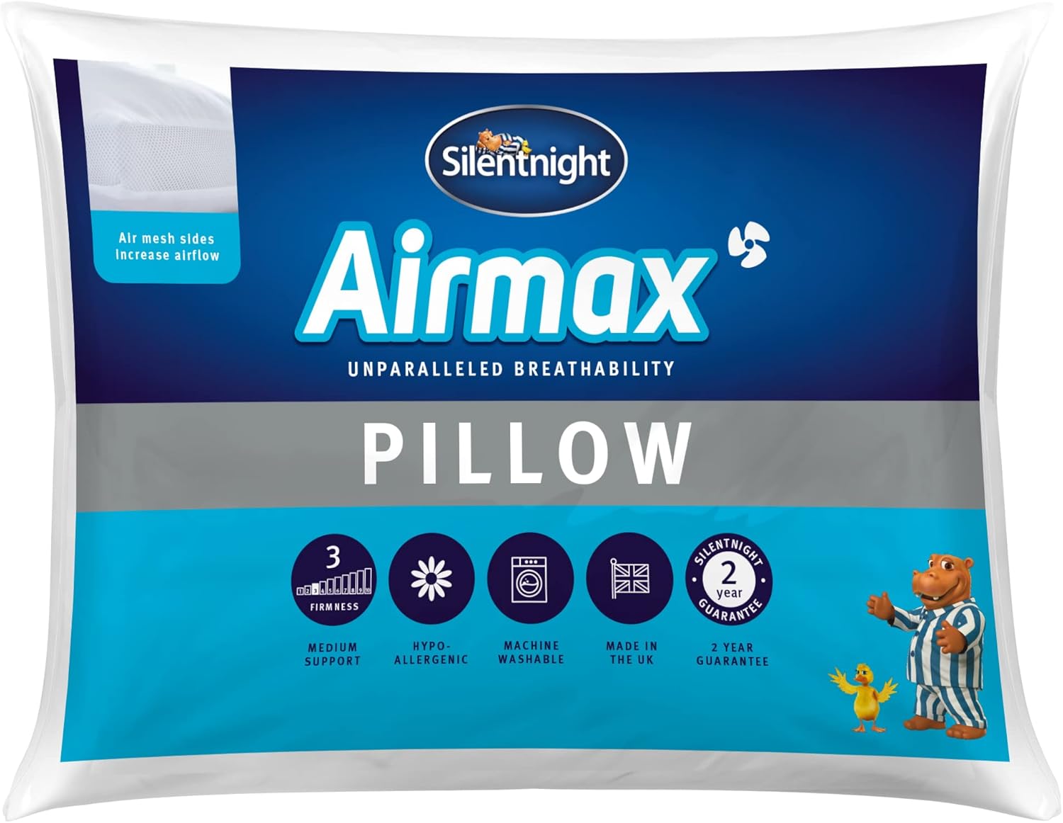 silentnight airmax pillow pack of 2 – air mesh sides maximising airflow preventing overheating for a cool night's sleep – machine washable and hypoallergenic bed pillow 2 pack silentnight airmax pillow pack of 2 – air mesh sides maximising airflow preventing overheating for a cool night's sleep – machine washable and hypoallergenic bed pillow 2 pack