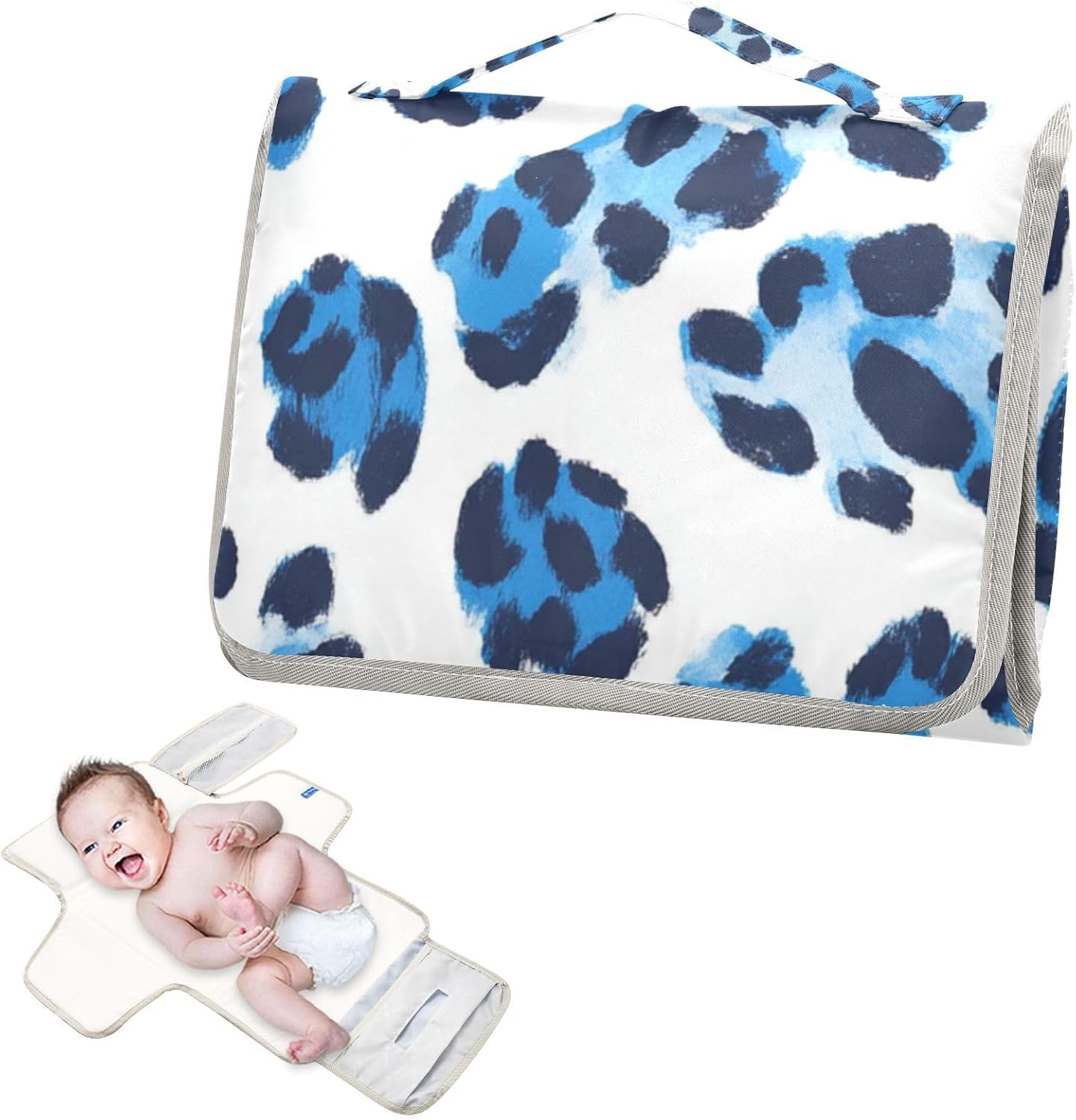 blue black leopard print reusable diaper pad changing mat with tissue pocket waterproof changing pad for baby infant travel station kit cambiadores de pa?ales para bebes blue black leopard print reusable diaper pad changing mat with tissue pocket waterproof changing pad for baby infant travel station kit cambiadores de pa?ales para bebes