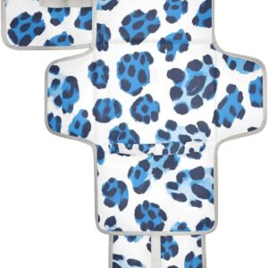 blue black leopard print reusable diaper pad changing mat with tissue pocket waterproof changing pad for baby infant travel station kit cambiadores de pa?ales para bebes