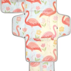 reusable changing pad with tissue pocket portable baby changing pad infant travel station kit pink girl flamigo soft color flower