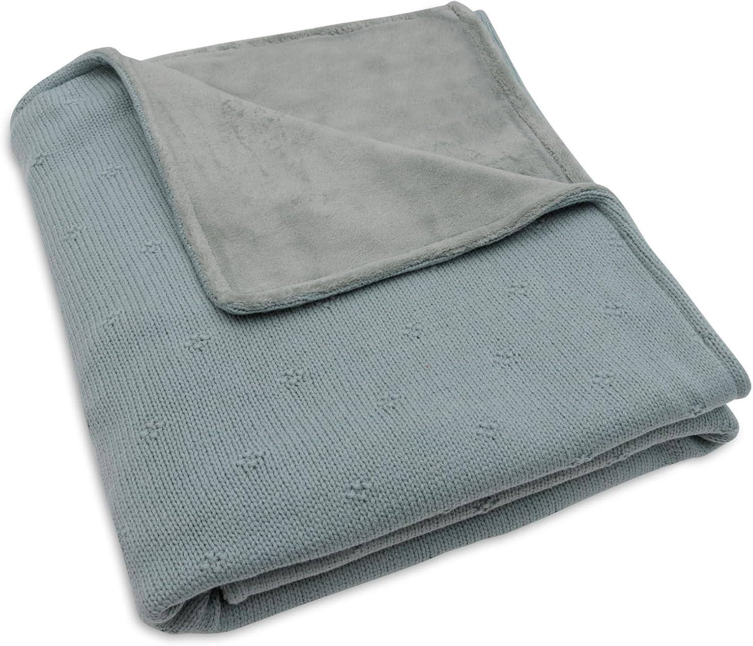 jollein cosy knit baby blanket, sea green velvet, 100 x 150 cm, 60% cotton, 40% acrylic, inner 100% polyester, cot, 2.0 tog, oeko tex certified, knitted pattern jollein cosy knit baby blanket, sea green velvet, 100 x 150 cm, 60% cotton, 40% acrylic, inner 100% polyester, cot, 2.0 tog, oeko tex certified, knitted pattern