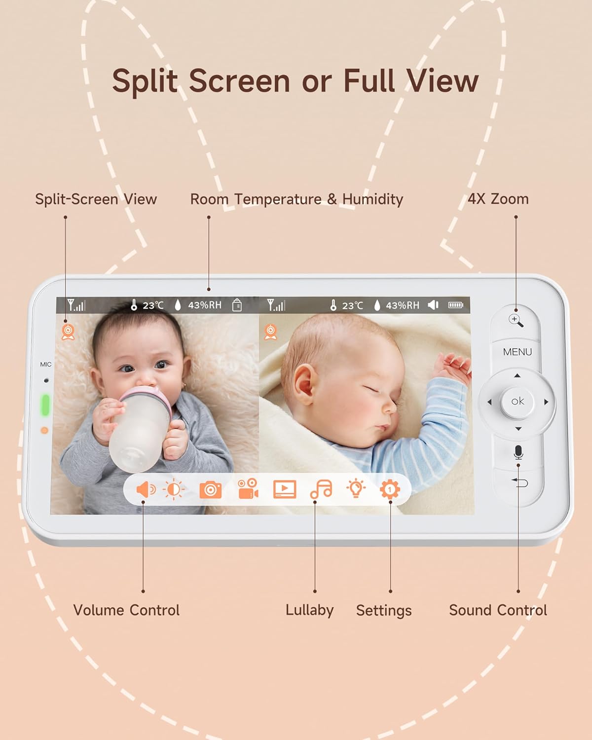 arenti 2.5k 5ghz wifi baby monitor with camera and night vision,5'' display,pan tilt,3350mah battery,2 way talk,6 color night light,long range,remote control arenti 2.5k 5ghz wifi baby monitor with camera and night vision,5'' display,pan tilt,3350mah battery,2 way talk,6 color night light,long range,remote control