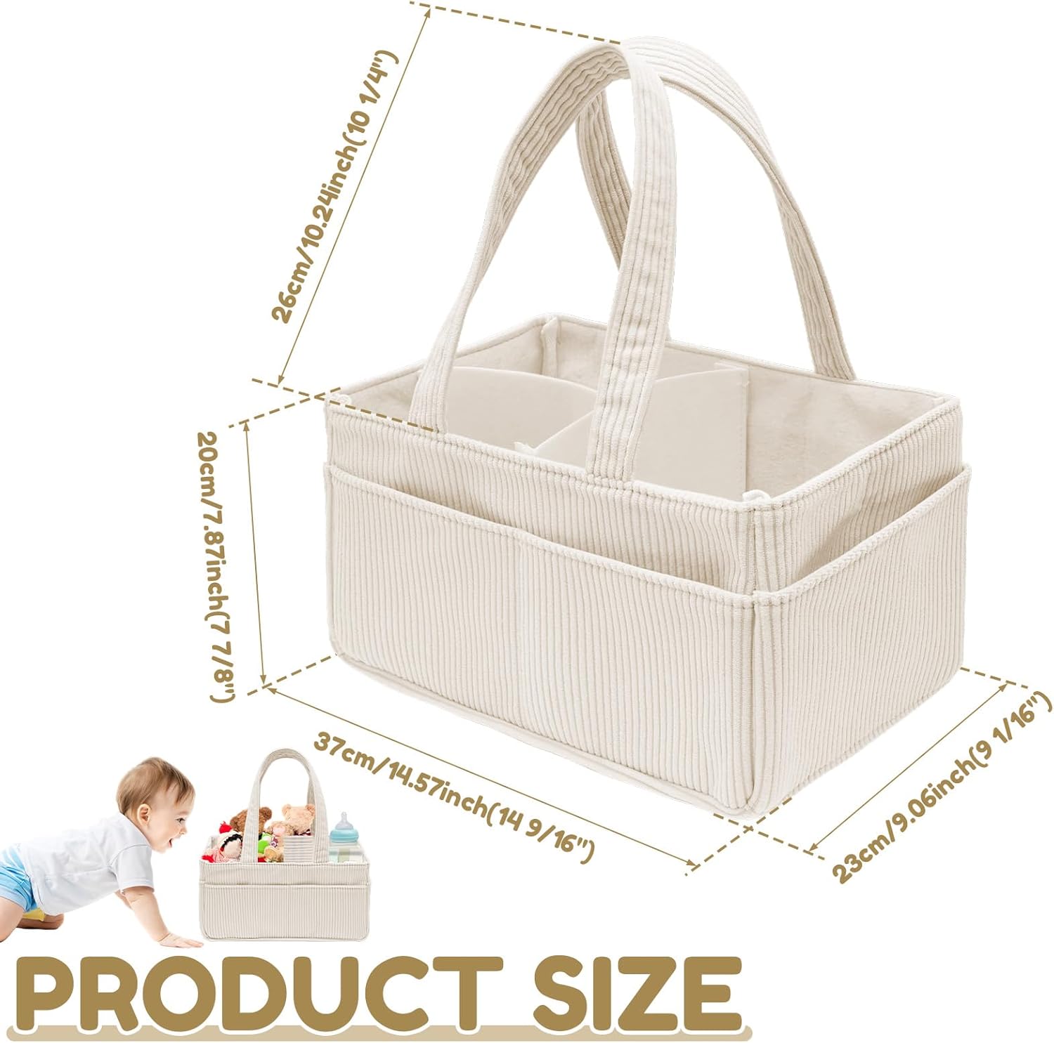 nappy caddy baby diaper caddy organiser portable washable newborn essentials storage basket baby shower gifts for diaper changing 37x23x20cm nappy caddy baby diaper caddy organiser portable washable newborn essentials storage basket baby shower gifts for diaper changing 37x23x20cm