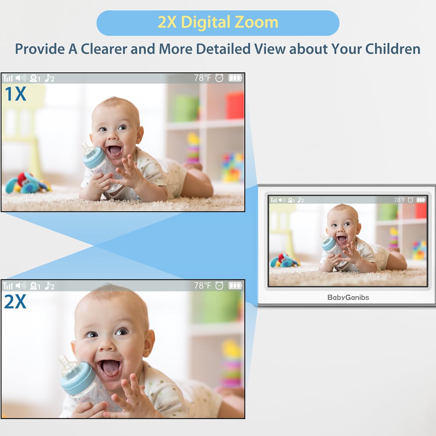 baby monitor with camera and audio, 4.3'' video baby monitor with 1000ft long range and 30 hour battery, baby monitor no wifi, remote pan tilt zoom, night vision, eco mode, 2 way talk baby monitor with camera and audio, 4.3'' video baby monitor with 1000ft long range and 30 hour battery, baby monitor no wifi, remote pan tilt zoom, night vision, eco mode, 2 way talk