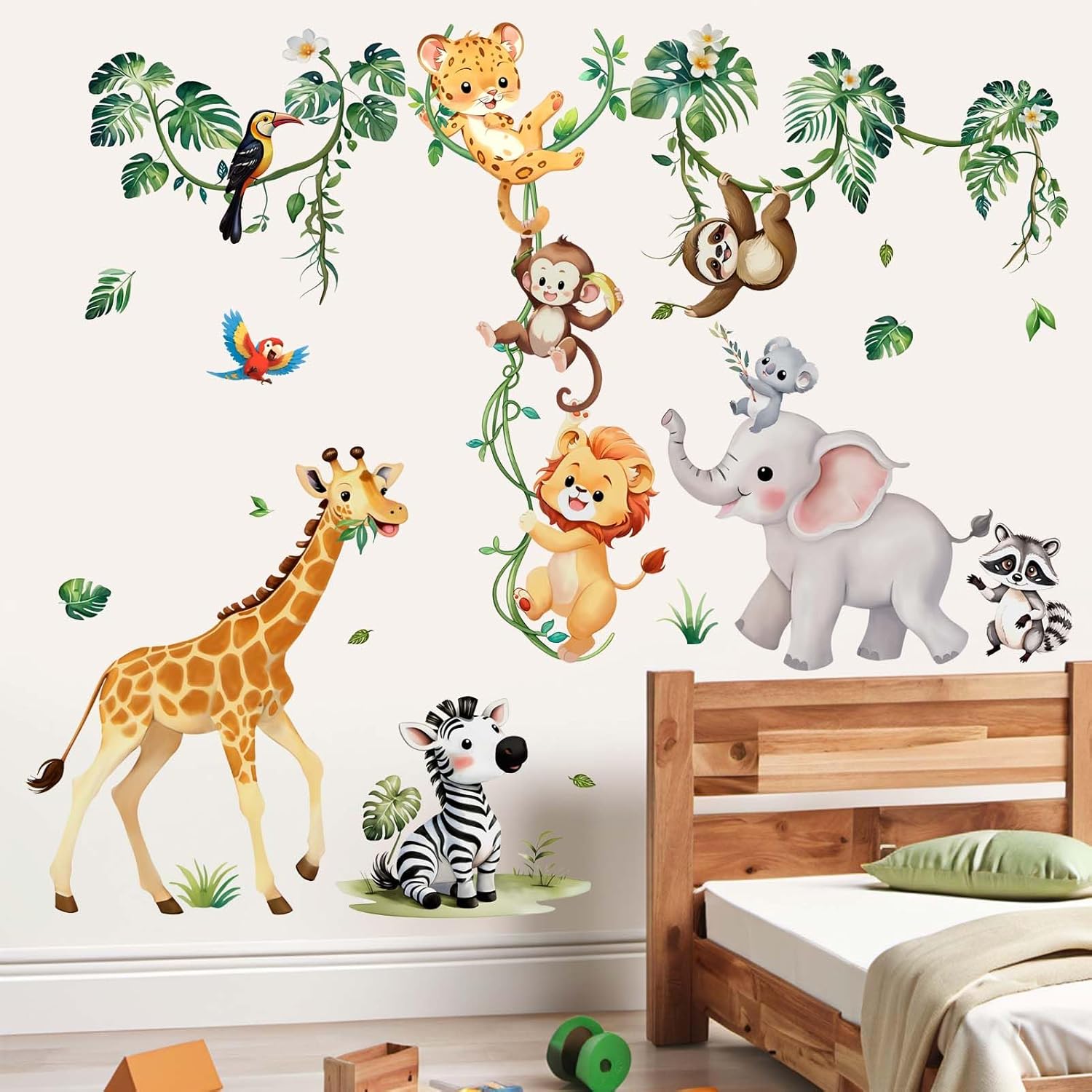 jungle animals wall stickers for baby: peel and stick monkey elephant giraffe lion wall decals wall decor art kids supplies ages 1 12 years jungle animals wall stickers for baby: peel and stick monkey elephant giraffe lion wall decals wall decor art kids supplies ages 1 12 years