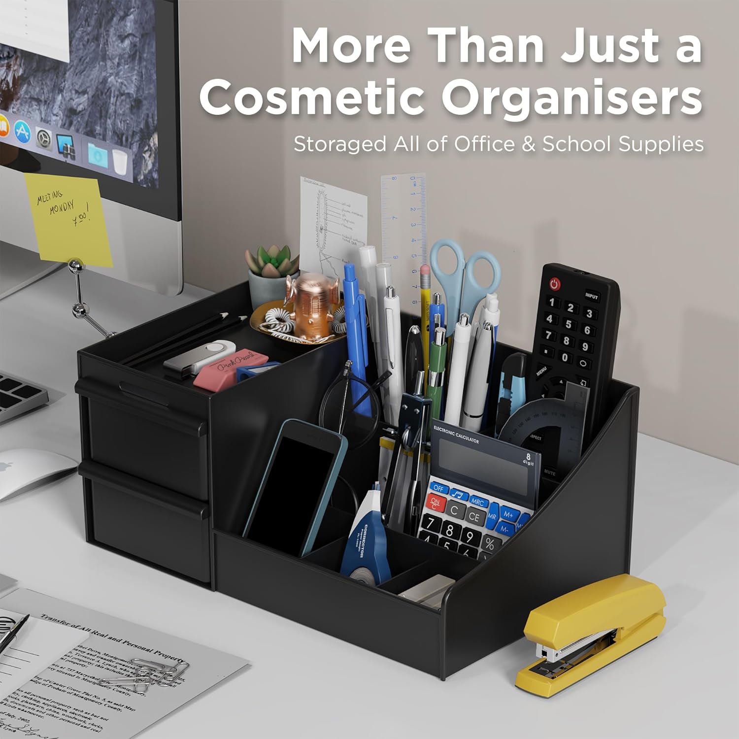 makeup organizer storage drawers, large capacity cosmetic organisers for lipsticks, jewelry, nail care, skincare organiser for vanity, ideal desk organizer for dresser and bathroom (black) makeup organizer storage drawers, large capacity cosmetic organisers for lipsticks, jewelry, nail care, skincare organiser for vanity, ideal desk organizer for dresser and bathroom (black)