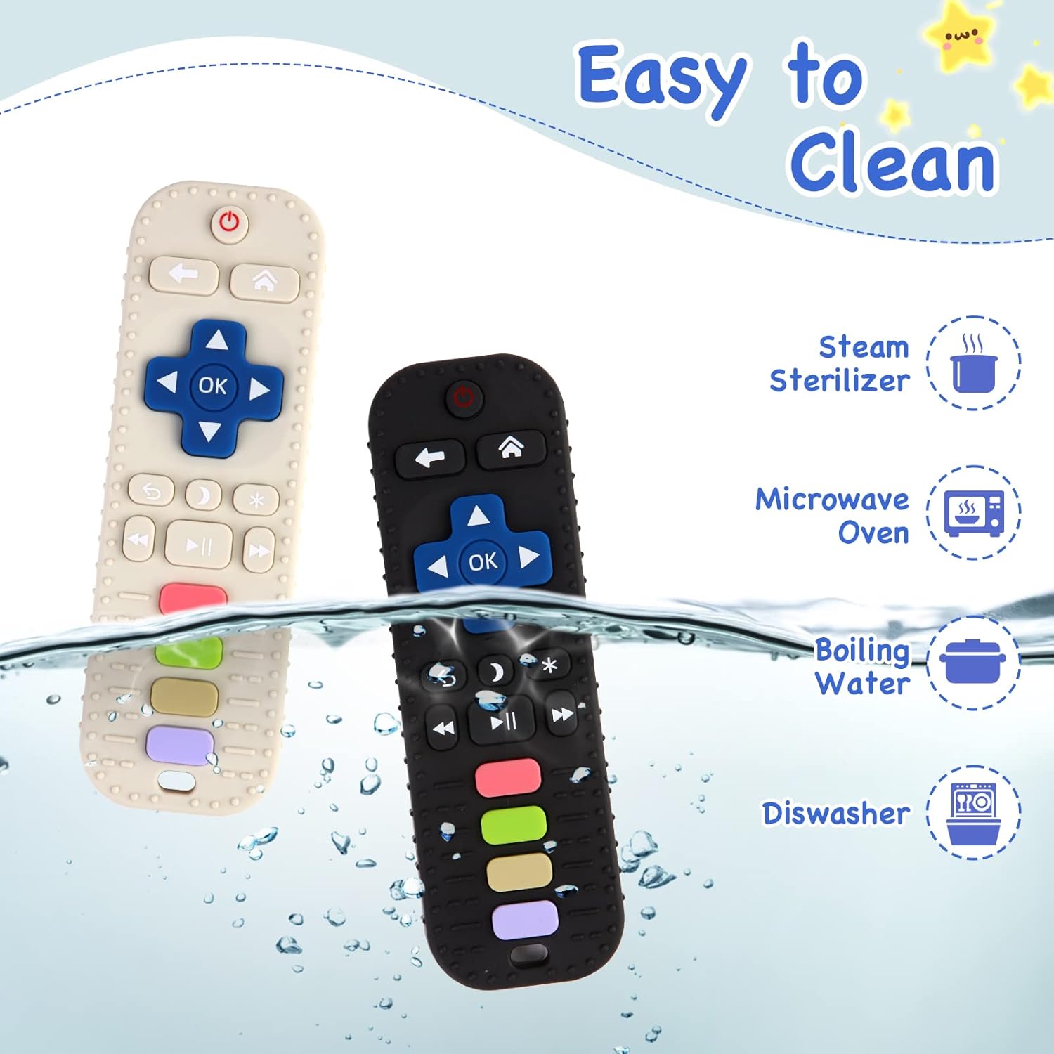 hooku 2 pieces silicone teething rings for babies 0 6 months, teething toys for babies 6 12 months, baby remote control toy, infant toy 0 3 months, sensory chew toy, toddler hooku 2 pieces silicone teething rings for babies 0 6 months, teething toys for babies 6 12 months, baby remote control toy, infant toy 0 3 months, sensory chew toy, toddler