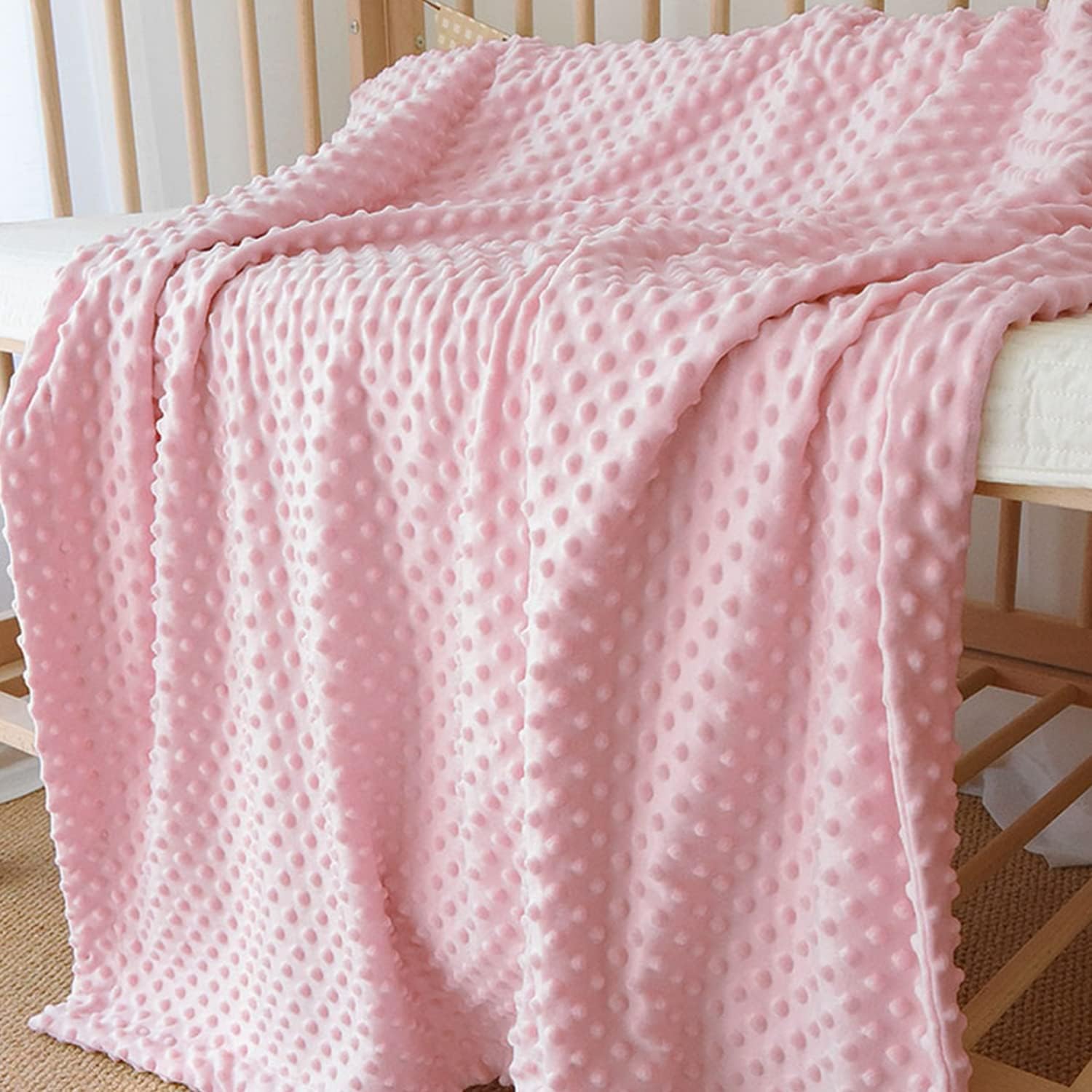 crevent cozy soft fleece warm sherpa backing baby throw blanket for infant toddler crib cot stroller gift for baby girls (75cmx100cm pink dot) crevent cozy soft fleece warm sherpa backing baby throw blanket for infant toddler crib cot stroller gift for baby girls (75cmx100cm pink dot)