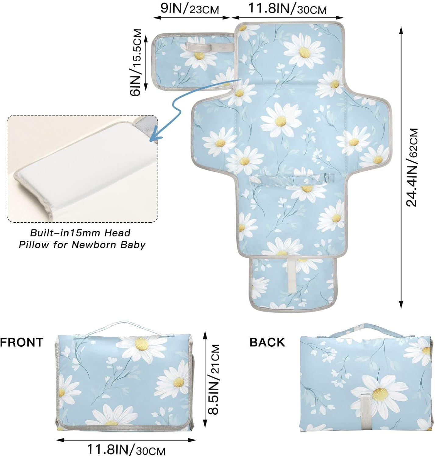 daisy baby blue reusable changing pad covers with tissue pocket diaper changing pad portable infant travel station kit cambiador de pa?ales para bebes daisy baby blue reusable changing pad covers with tissue pocket diaper changing pad portable infant travel station kit cambiador de pa?ales para bebes