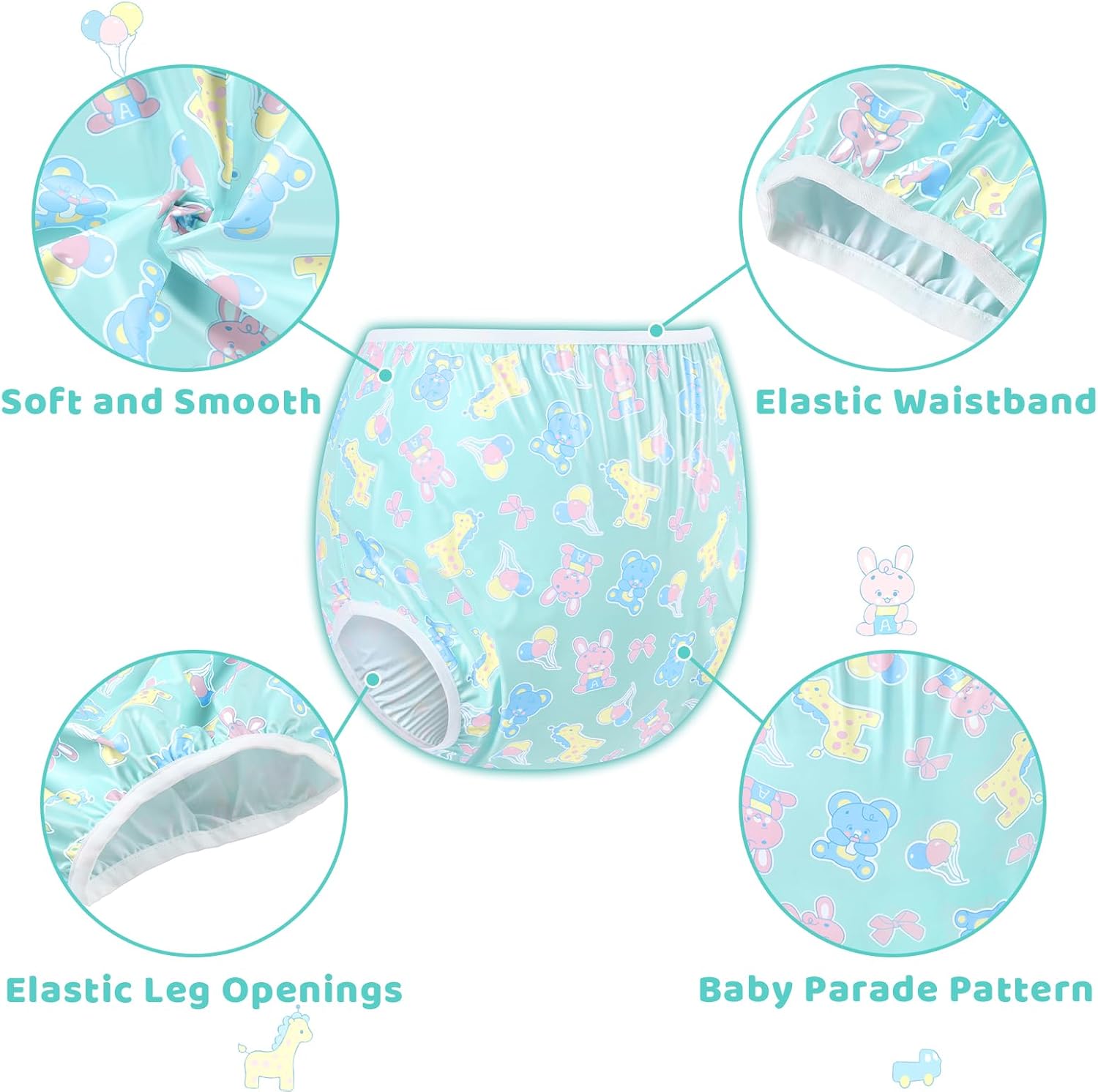littleforbig washable reusable waterproof adult plastic pants pull up diaper cover full print baby parade green xxl littleforbig washable reusable waterproof adult plastic pants pull up diaper cover full print baby parade green xxl