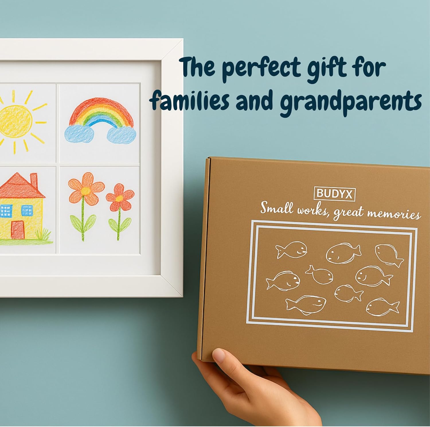 kid's artwork frame a4 | 3d frame with magnetic front opening and storage for 100 sheets | display &; preserve your children’s creations | gift for parents & grandparents kid's artwork frame a4 | 3d frame with magnetic front opening and storage for 100 sheets | display &; preserve your children’s creations | gift for parents & grandparents